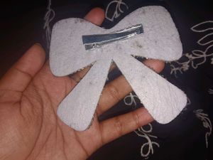 Gold Beaded Bow Brooch