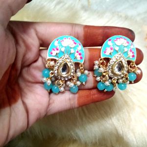 Beautiful Blue Studs With Drops