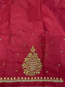 Marroon Maggam Work Blouse Unstitched.