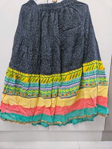 A-line Calf Length Printed Skirt