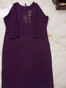 Embroidered Purple Kurta