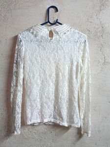Stylish White Lace Top Layered