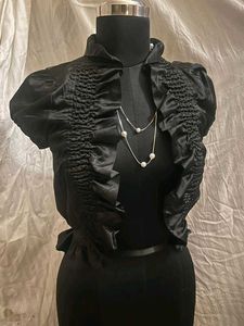 Black Ruffled Bolero Jacket