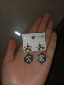Floral &amp; Geometric Dangle Earrings