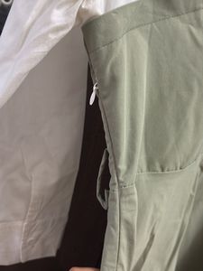 Green &amp; White Shirt Dress