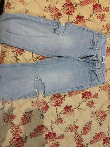 Ripped Light Wash Denim Jeans