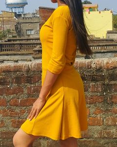 Mustard Skater Dress