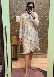 Zara Floral Print Shirt Dress