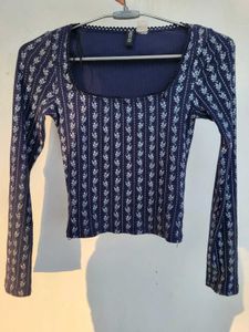 H&amp;M Lace Floral Long Sleeve Top/ Size