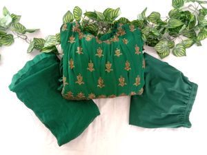 Green Embroidered Salwar Kameez