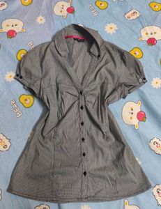 Grey Fitted Y2k Pinteresty Shirt