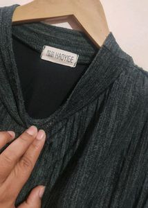 Charcoal Color Winter Dress For Girl Or Women