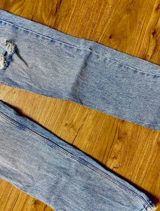 H&amp;M Straight Fit Y2K One Slit Cut Jeans