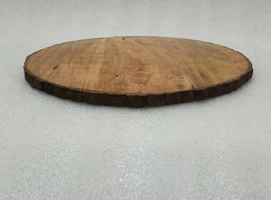Round Wooden Chopping Board With Bark