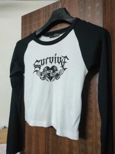Black &amp; White Long Sleeve Tee