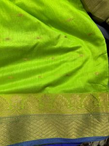 Blue &amp; Gold Silk Saree