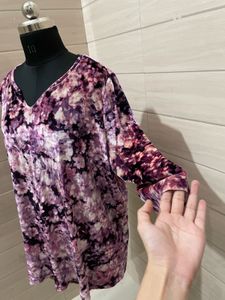 Catherines 0X Velvet Floral 3/4 Sleeves