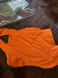 Orange Long Sleeve Crop Top