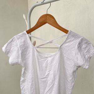 White Criss-Cross Back Tee