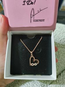 Giva Rose Gold Infinity Heart Pendant W Link Chain