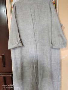 Gray Embroidered Tunic Dress