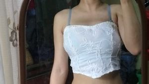 White Floral Corset Top