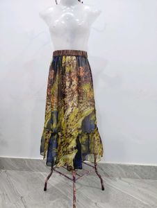 Floral Print Ruffle Skirt