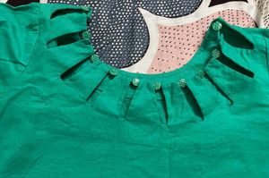 Green Embroidered Cord Set