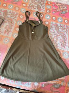 Olive Green Skater Dress &amp; Tee Set