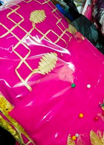 New Elegant Pink  Gharara &amp; Gold Indian Outfit