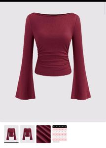 Burgundy Bell Sleeve Top
