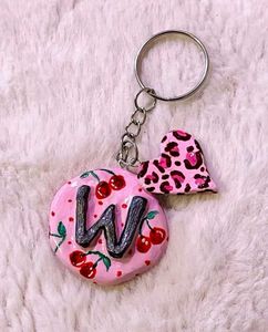 Handmade Personalized Floral Keychain