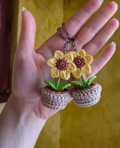 Mini Flower With Pot Keychain (Any One)