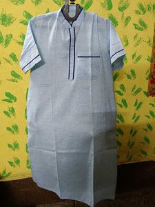 Men’s Light Blue Short Kurta – Elegant &amp; Comfort