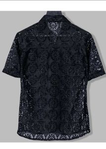 Black White Or Brown Lace Button-Down Shirt