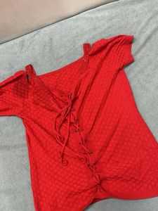 Red Knit Top