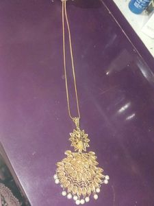 Gold-tone Peacock Pendant Necklace