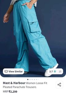 mast and harbour Aqua Blue Cargo Pants