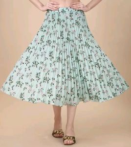 Floral Midi A-line Flare Skirt