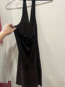 Brown Halter Mini Dress