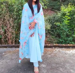New Anarkali Suit With Organza Duppata