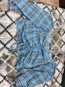 Blue Plaid Top