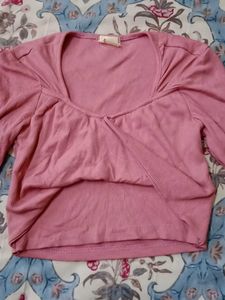 THRIFTED Pink Crop Top