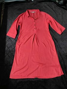 💗Coral Shirt Style Kurta on Sale!