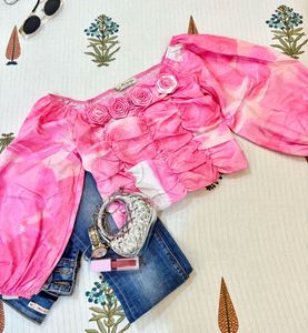 Pink Rose Off-Shoulder Top