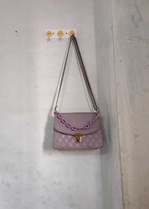 Lilac Quilted Crossbody Bag