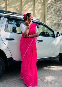 Pink Cotton Saree
