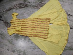 Yellow Kurta Palazzo Set