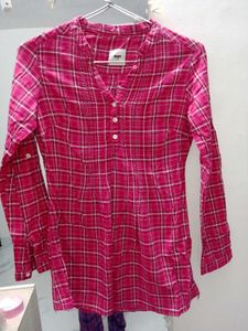 Olive Green Shirt and Pink Max Top
