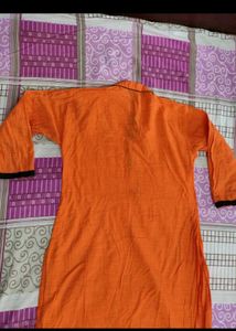 Orange Embroidered Kurta